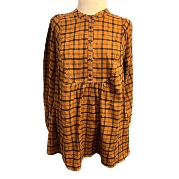 ISABEL MATERNITY BROWN/BLACK PLAID FLANNEL SHIRT SIZE LARGE - Picture 3 of 9